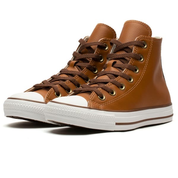 Vista 2 Tênis Cano Alto Converse All Star Chuck Taylor CT0451 Masculino Converse MARROM/LARANJA