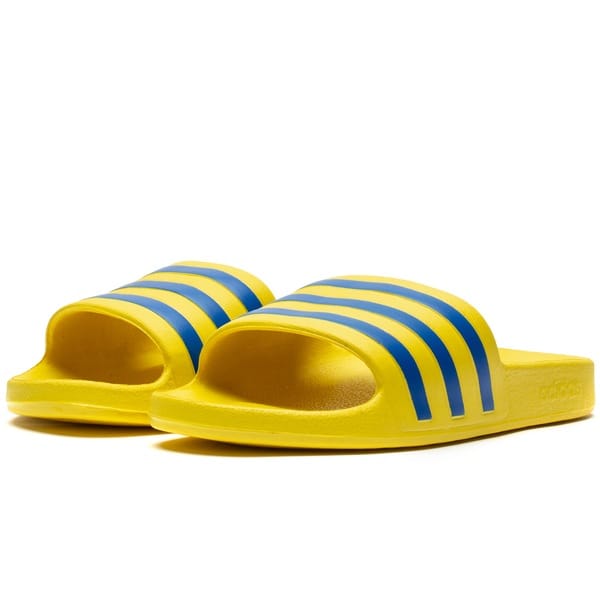 Vista 2 Chinelo adidas Adilette Aqua - Slide - Unissex Adidas AMARELO ESC/ROXO ESC