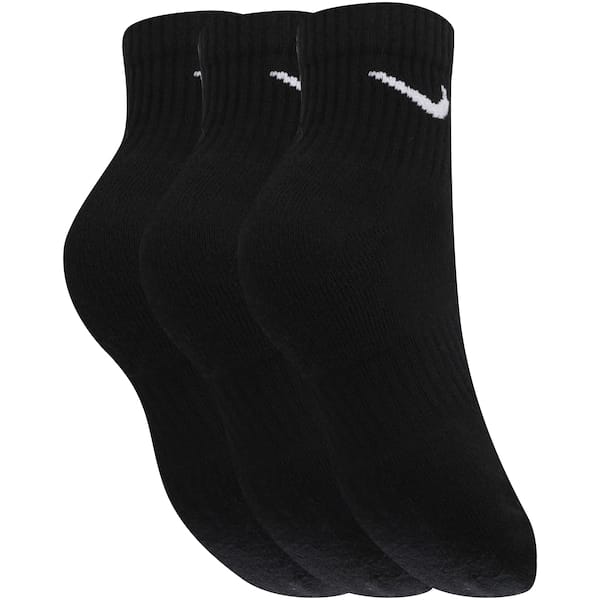 Vista 2 Kit de Meias Nike Everyday Cushion Ankle com 3 Pares - Adulto Nike PRETO/BRANCO