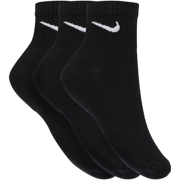 Vista principal Kit de Meias Nike Everyday Cushion Ankle com 3 Pares - Adulto Nike PRETO/BRANCO