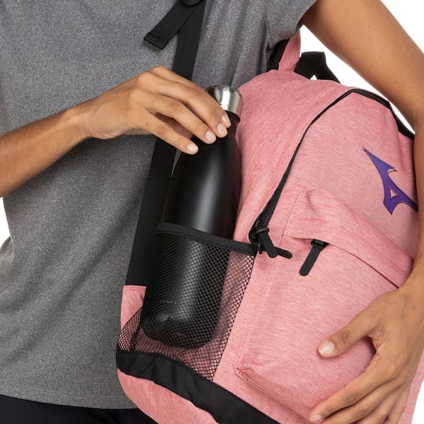 Vista 2 Mochila Mizuno Energy 17 Litros Recortes Respiraveis Mizuno ROSA