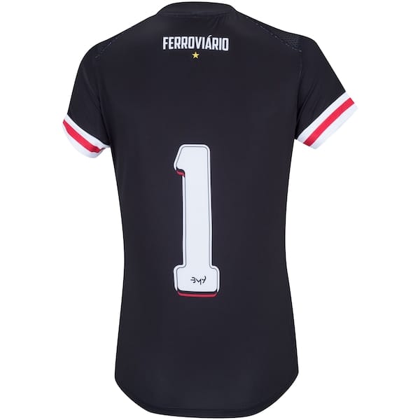 Vista 2 Camisa de Goleira do Ferroviário III 2020 Bomache - Feminina Bomache PRETO