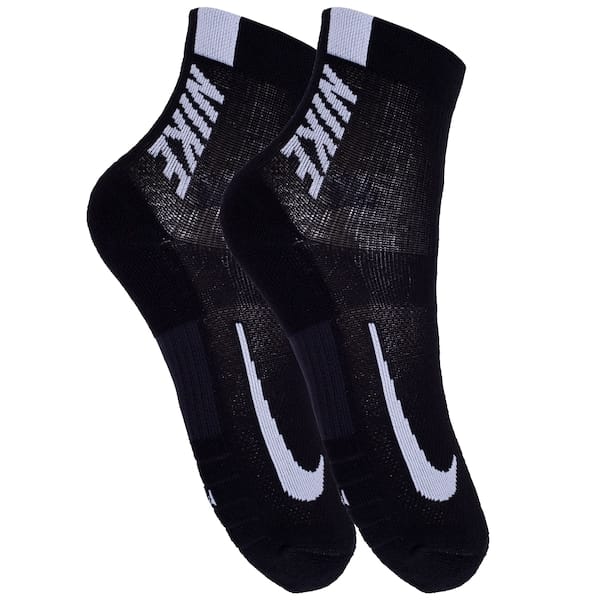 Vista principal Kit de Meia Para Corrida Cano édio Nike Multiplier com 2 Pares - Adulto Nike PRETO/BRANCO