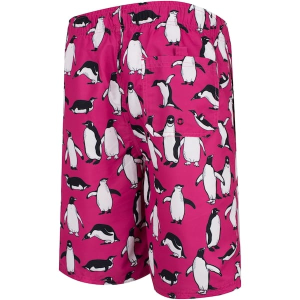 Vista 2 Bermuda de Natação Masculina Estampado Tradicional Oxer ROSA/BRANCO