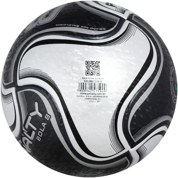 Vista 2 Bola de Futsal Penalty 8 X Penalty BRANCO/PRETO