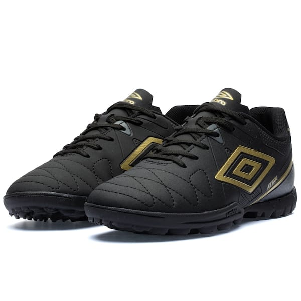 Vista 2 Chuteira Society Umbro Attak Eternal - Adulto Umbro PRETO/OURO