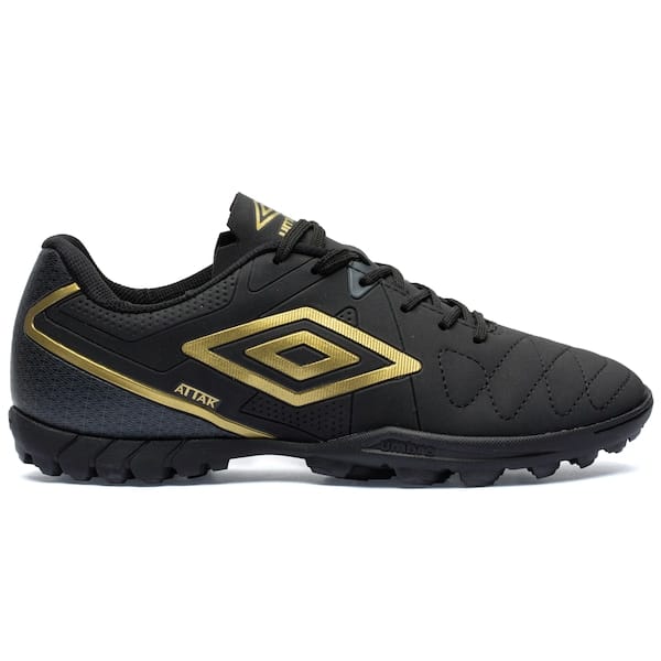 Vista principal Chuteira Society Umbro Attak Eternal - Adulto Umbro PRETO/OURO