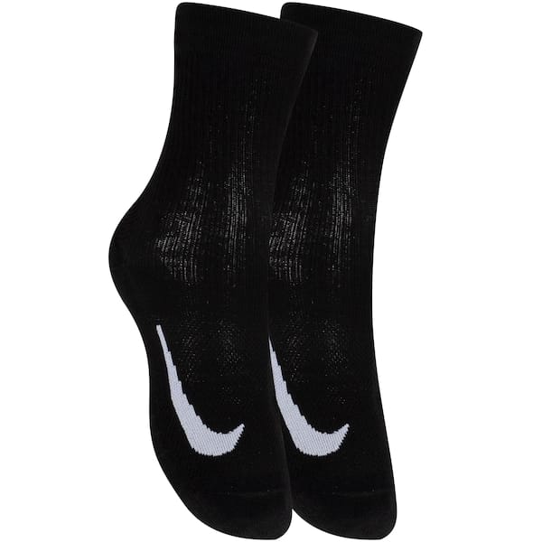 Vista 2 Kit de Meias Para Corrida Nike Multiplier Crew - 2 Pares - 34 a 38 Nike PRETO/BRANCO