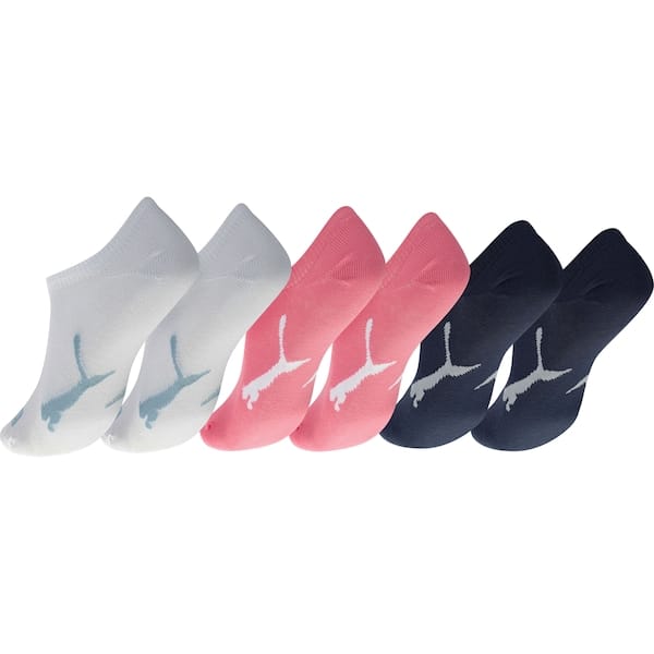 Vista 2 Kit de Meias Puma Esportiva Sapatilha com 3 Pares 34 a 39 - Feminina Puma BRANCO/ROSA