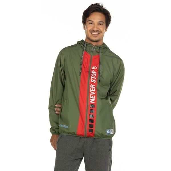 Vista principal Jaqueta Corta-Vento Masculina Starter com Capuz T296A Starter VERDE