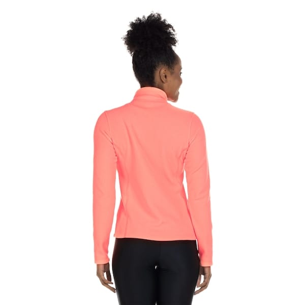 Vista 2 Blusa de Fleece Feminina Salomon Polar 1/2 Zíper com Proteção Solar UV Salomon ROSA