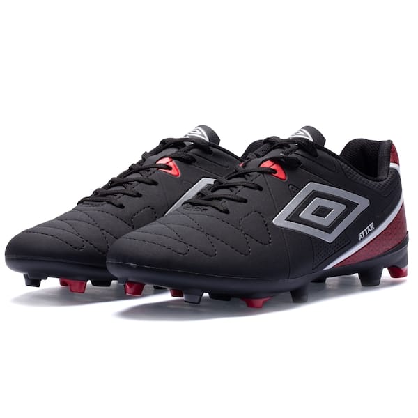 Vista 2 Chuteira de Campo Umbro Attak Eternal - Adulto Umbro PRETO/VERMELHO