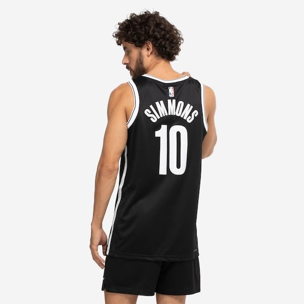 Vista 2 Camiseta Regata Brooklyn Nets NBA Nike Icon Edition 22/23 Masculina Nike PRETO