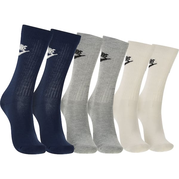 Vista principal Kit de Meias Nike Sportswear Everyday Essential Crew com 3 Pares - Adulto Nike BRANCO