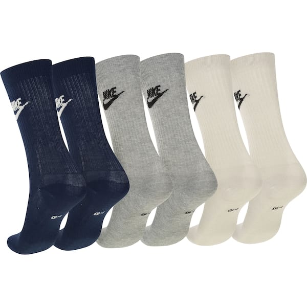 Vista 2 Kit de Meias Nike Sportswear Everyday Essential Crew com 3 Pares - Adulto Nike BRANCO