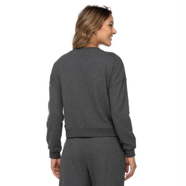 Vista 2 Blusa de Moletom Feminina ASICS Cropped ASICS MESCLA