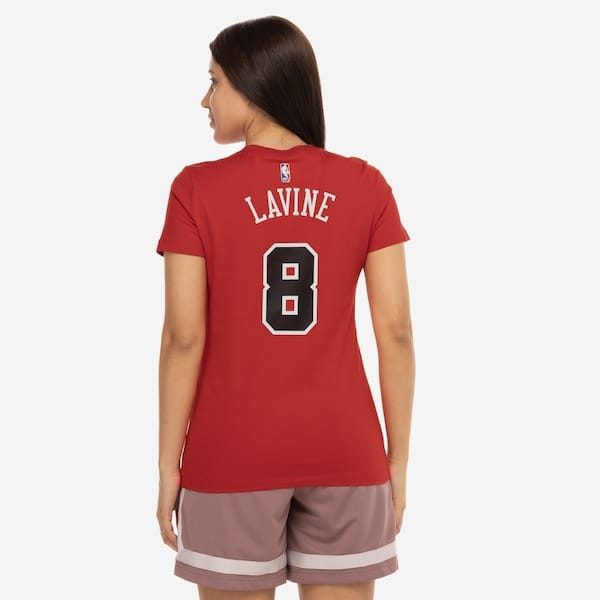 Vista 2 Camiseta do Chicago Bulls NBA Nike Feminina Nike VERMELHO
