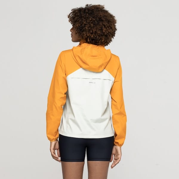 Vista 2 Blusão Feminino ASICS com Capuz Jacket ASICS MARROM/CINZA