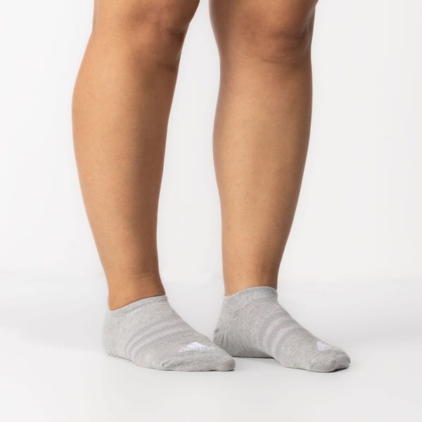 Vista 2 Kit de Meias Cano Curto adidas Sportswear No Show com 3 pares - Adulto Adidas CINZA/BRANCO