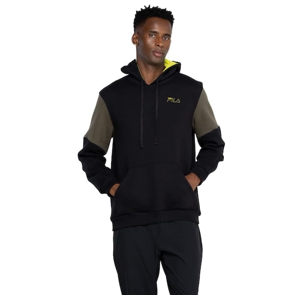 Vista principal Blusão Masculina Fila com Capuz Colors Fila PRETO/VERDE ESCURO
