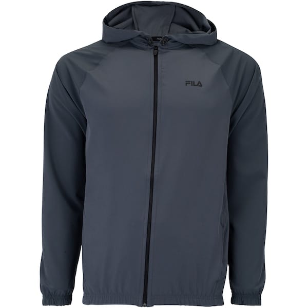 Vista principal Jaqueta Masculina Fila com Capuz Basic Run Fila CINZA ESCURO