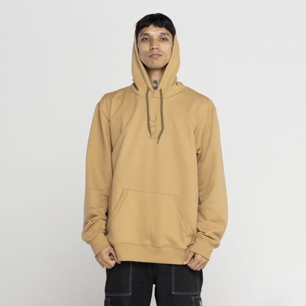 Vista 2 Blusa de Moletom New Era Com Capuz Canguru Simple Sign NYC new era BEGE