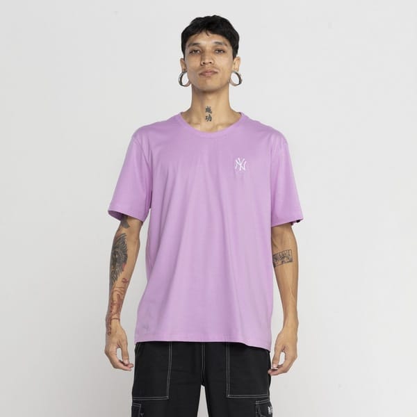 Vista 2 Camiseta New York Yankees MLB New Era Manga Curta Core new era ROSA