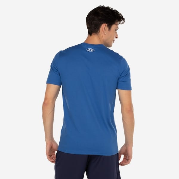 Vista 2 Camiseta Masculina Under Armour Manga Curta Camo Boxed Under Armour AZUL/BRANCO