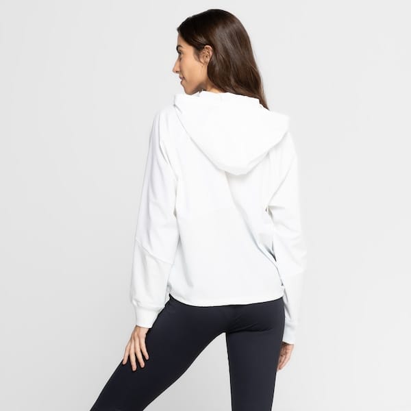 Vista 2 Jaqueta Feminina Under Armour com Capuz Woven Fz Under Armour BRANCO/LARANJA CLA