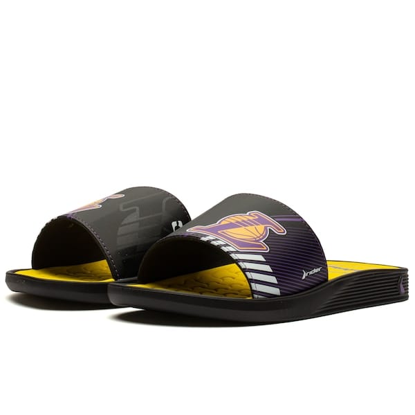 Vista 2 Chinelo Slide NBA Grendene Rider Pump II - Adulto Grendene AMARELO CLA/PRETO