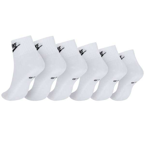 Vista 2 Kit de Meias Nike Cano Médio Sportswear Everyday Essential Ankle - Adulto - 3 Pares Nike BRANCO/PRETO