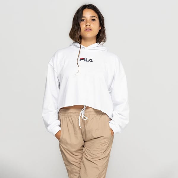 Vista 2 Blusa Cropped com Capuz Fila Comfort Easy Fila BRANCO
