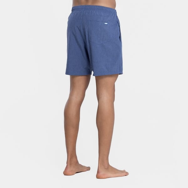 Vista 2 Bermuda de Praia Masculina HD Hawaiian Dreams AZUL ESCURO