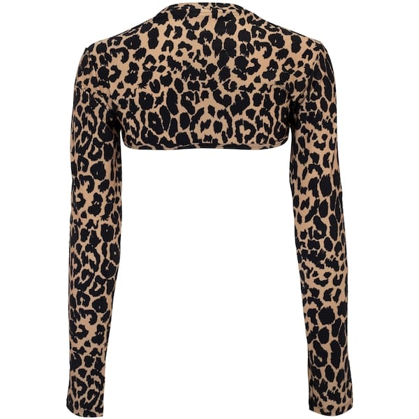 Vista 2 Blusa Cropped Feminina FitDance Manga Longa Eslastizada Coleção FTDNC PRETO/BEGE