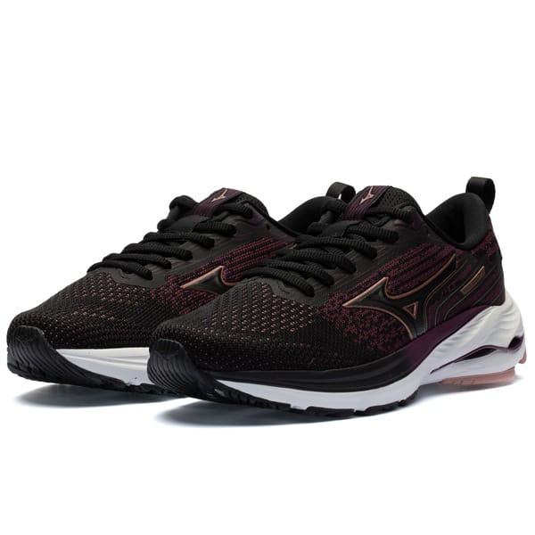 Vista 2 Tênis Mizuno Wave Vitality 5 - Feminino Mizuno ROXO ESC/PRETO