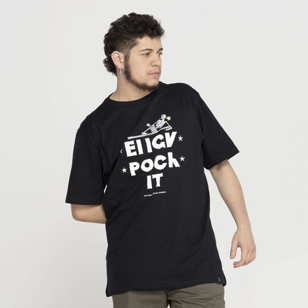 Vista 2 Camiseta Huf Manga Curta Get Folded HUF PRETO