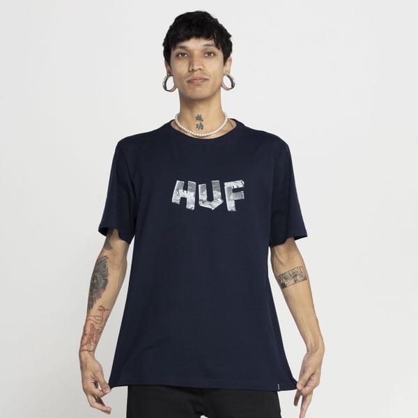 Vista 2 Camiseta Huf Manga Curta Fixed It HUF AZUL ESCURO