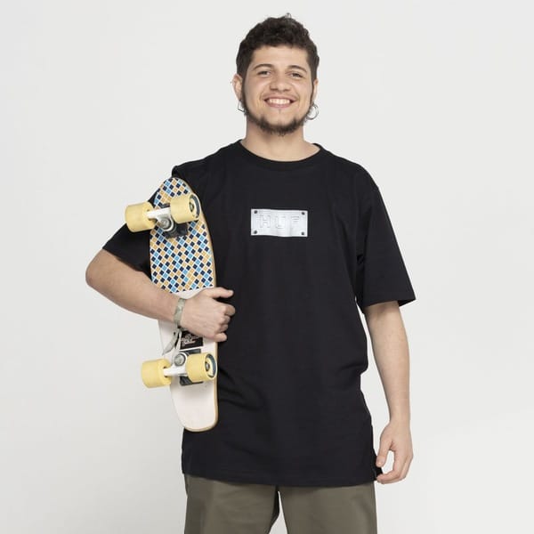 Vista 2 Camiseta Huf Manga Curta Hardware HUF PRETO