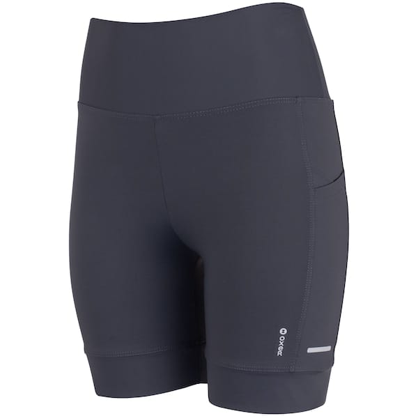Vista principal Bermuda Feminina Oxer Bolso Lateral Cós Médio Alta Compressão Oxer CINZA ESCURO