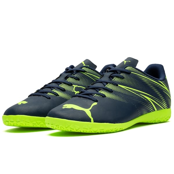 Vista 2 Chuteira Futsal Puma Attacanto Adulto Puma AZUL ESC/VERDE