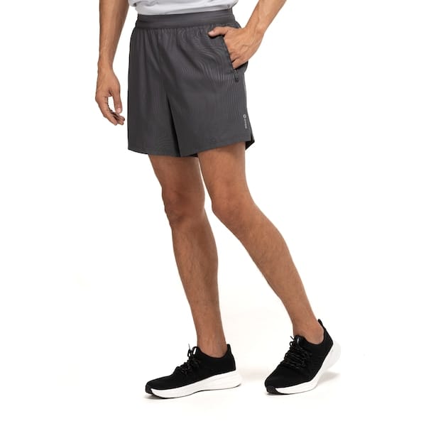 Vista principal Bermuda Masculina Oxer 2 em 1 Heat Embossed Oxer PRETO/CINZA ESC