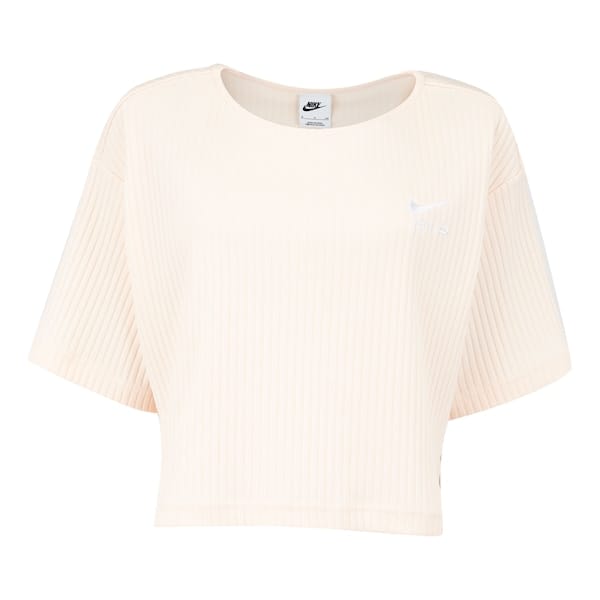 Vista principal Blusa Cropped Feminina Nike Sportswear Rib Jersey SS Enar Nike ROSA CLA/BRANCO
