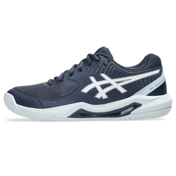 Vista 2 Tênis ASICS Gel-Dedicate 8 Feminino ASICS AZUL ESC/BRANCO