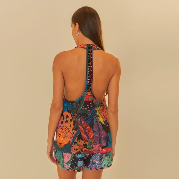 Vista 2 Blusa Regata Feminina Farm Dry Elástico Onça Cool FARM PRETO