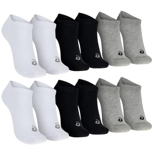 Vista principal Kit de Meia ASICS No Show Soft Tamanho 34-38 com 6 Pares ASICS PRETO/BRANCO