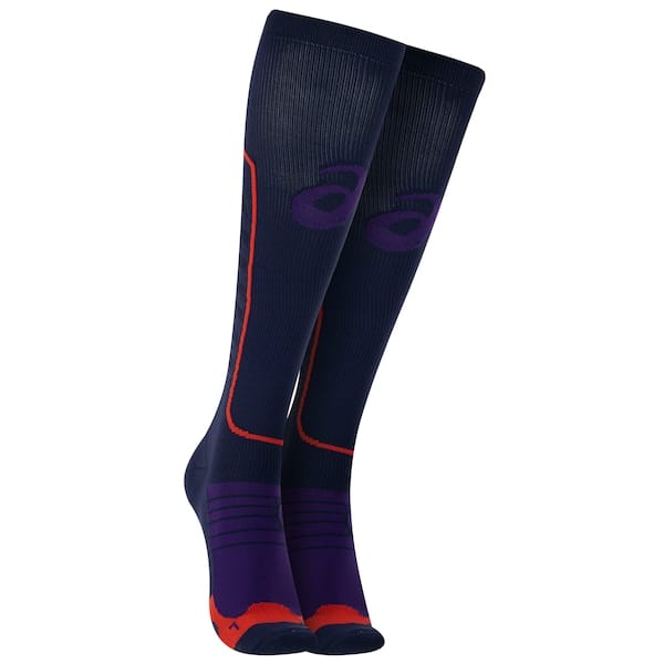 Vista principal Meia Para Corrida Cano Alto Tamanho 39-44 ASICS Adulto ASICS AZUL ESC/LARANJA