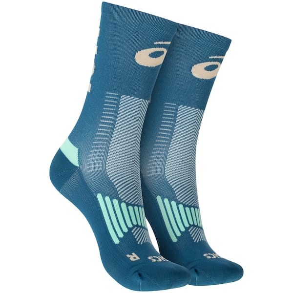 Vista principal Meia Para Corrida Rally Crew 10k Cano Alto Tamanho 34-38 ASICS Adulto ASICS VERDE ESC/VERDE