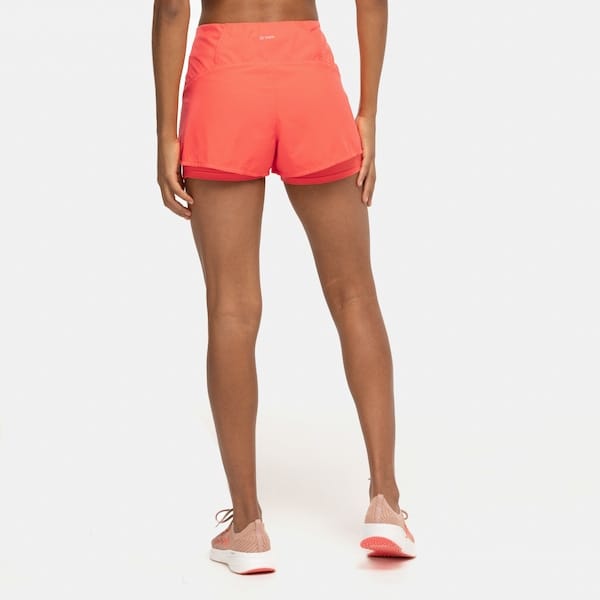 Vista 2 Short Feminino Oxer Duplo Vivos com Bermuda Interna e Bolsos Oxer CORAL