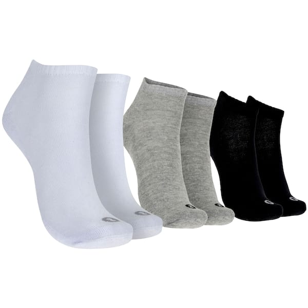 Vista principal Kit 3 Pares de Meias Atoalhadas Cano Baixo Tamanho 39-44 Casual Oxer Adulto Oxer BRANCO/CINZA