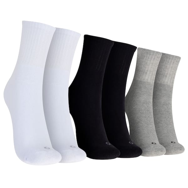 Vista principal Kit de Meias Cano Médio Oxer com 3 Pares Atoalhada Tamanho 39 a 44 Adulto Oxer BRANCO/CINZA